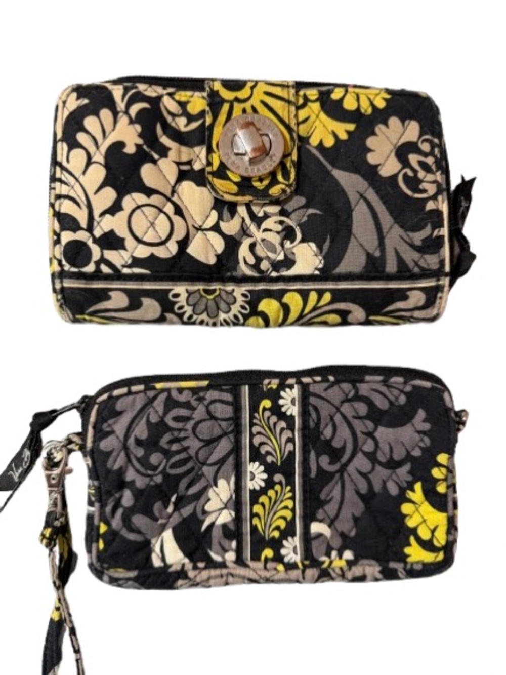 Vera Bradley Baroque 2 Piece Set Turnlock Wallet & All in One Wristlet Retired